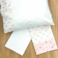 Παιδικό σετ σεντόνια ABO για κορίτσια SleepSweet ροζ 75x100 βαμβακερά για λίκνο για δώρο επώνυμα μηνών Online