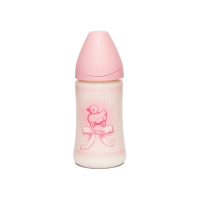 Βρεφικό μπιμπερό Suavinex για κορίτσια RoseToy ροζ 270ml 0-6m