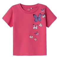Παιδική μπλούζα Name it για κορίτσια Papillon φούξια σχολείο καθημερινό πεταλούδες μακό βαμβακερό ετών online (3)