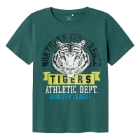 Παιδική μπλούζα Name it για αγόρια Tigers πράσινο σχολείο καθημερινό βαμβακερό μακό ετών online (2)