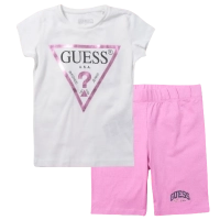 Παιδική μπλούζα Guess για κορίτσια Shinny άσπρο καθημερινά μονόχρωμα κοριτσίστικα online (1) | Παιδική βερμούδα Guess για κορίτσια Simplify ροζ καθημερινά κοριτσίστικα ετών online (1) 