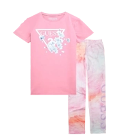Παιδική μπλούζα Guess για κορίτσια Blossom ροζ επώνυμη οικονομική βαμβακερή καλοκαιρινή ετών Online  (1) | Παιδικό κολάν Guess για κορίτσια Fairytale ροζ καθημερινά κοριτσίστικα ελαστικά online (1) 