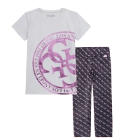 Παιδική μπλούζα Guess για κορίτσια Roman άσπρο επώνυμη οικονομική βαμβακερή καλοκαιρινή ετών Online  (2) | Παιδικό κολάν GUESS για κορίτσια Logo μαύρο καθημερινό επώνυμο ετών σχολείο άνετο online (1) 