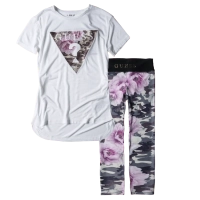 Παιδική μπλούζα GUESS Pink Flower Άσπρο κοριτσίστικες κοντομάνικες μπλούζες καλοκαιρινές μοντέρνες | Παιδικό κολάν Guess για κορίτσια Army Flowers Παραλλαγή επώνυμο αθλητικό για βόλτα για σχολείο online 