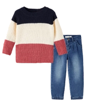 Παιδική μπλούζα name it για κορίτσια tricouerta πλεκτές μπλούζες ζεστή μοντέρνες μακρυμάνικες ετών online | Παιδικό παντελόνι τζιν name it για κορίτσια regular round μπλε jean κοριτσίστικα με λάστιχο online 