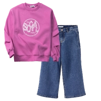Παιδική μπλούζα ΝΕΚ για κορίτσια social ροζ ζεστό φούτερ για το σχολείο ετών 0nline (4) | Παιδικό παντελόνι τζιν name it για κορίτσια buggy2 μπλε jean κοριτσίστικα φαρδυά καμπάνα μπάγκι 