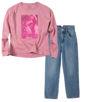 Παιδική μπλούζα Losan για κορίτσια Gems ροζ καθημερινή άνετη επώνυμη βόλτα σχολείο ετών online (1) | Παιδικό παντελόνι τζιν name it για κορίτσια buggy3 μπλε jean κοριτσίστικα φαρδυά καμπάνα μπάγκι 