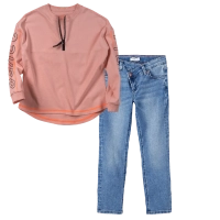 Παιδική μπλούζα Losan για κορίτσια Interlock σομόν καθημερινή άνετη  σχολείο βόλτα επώνυμη ετών online (1) | Παιδικό παντελόνι τζιν name it asterisk μπλε jean μοντέρνα ξεβαμμένα φαρδυά καμπάνα μπάγκι 