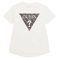 Παιδική μπλούζα Guess για κορίτσια Saimon άσπρο επώνυμη οικονομική βαμβακερή καλοκαιρινή ετών Online  (2)