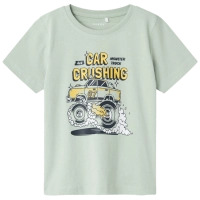 Παιδική μπλούζα Name it για αγόρια Car crashing φυστικί σχολείο καθημερινό βαμβακερό μακό καλοκαιρινό ετών online (2)