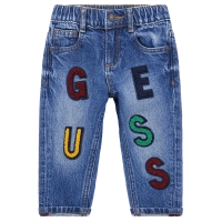 Παιδικό παντελόνι GUESS Letters 2 μπλε καθημερινό επώνυμο τζιν ετών online jean (2)