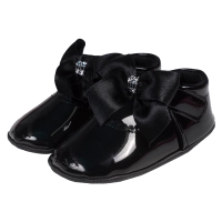 Βρεφικά παπούτσια για κορίτσια mini princess μαύρο παπουτσάκια αγκαλιάς για μωράκια μαλακά μηνών online (1)
