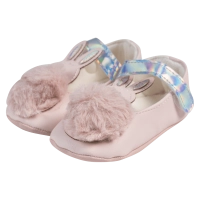 Βρεφικά παπούτσια για κορίτσια Pon pon μπεζ παπουτσάκια αγκαλιάς για μωράκια μαλακά μηνών online (1)