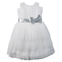 Bρεφικό αμπιγέ φόρεμα για κορίτσια Rosalia άσπρο βαφτιστικό γάμος βάφτιση καλό τούλι μηνών online (1)