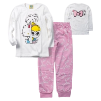 Παιιδική πιτζάμα like για κορίτσια sunny kitty ροζ χειμερινές πιτζάμες ελληνικές βαμβακερές ετών