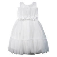Παιδικό φόρεμα αμπιγέ για κορίτσια Carmen άσπρο 