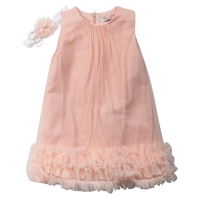 Βρεφικό φόρεμα Εβίτα για κορίτσια Emy σομόν αμπιγέ τούλι γάμος βάφτιση μηνών online (1)