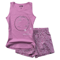 Παιδική πιτζάμα AKO για κορίτσια Moon ροζ άνετο καλοκαιρινό σπίτι μακό ύπνο ετών online (1)