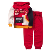 Παιδικό σετ φόρμας για αγόρια Kings κόκκινο χειμωνιάτικο χνούδι άνετο σχολείο κουκούλα ετών online (1)