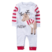 Βρεφικό χριστουγεννιάτικο φορμάκι Reindeer άσπρο χριστούγεννα μωρό οικονομικό χωρις πόδι μηνών online (1)