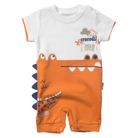 Βρεφικό φορμάκι για αγόρια Crocodil πορτοκαλί βαμβακερό καλοκαιρινό καθημερινό άνετο μηνών online (1)