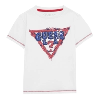 Παιδική μπλούζα Guess για αγόρια Farley άσπρο (2-7)