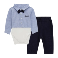 Βρεφικό σετ φόρμας GUESS για αγόρια Baby Boss γαλάζιο online επώνυμο ζιπουνάκι βαμβακερό καθημερινό μηνών (2)