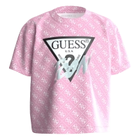 Παιδική μπλούζα GUESS για κορίτσια Logo Icon ροζ 