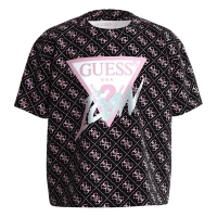 Παιδική μπλούζα GUESS για κορίτσια Logo Icon μαύρο