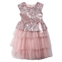 Παιδικό φόρεμα αμπιγέ για κορίτσια Giana ροζ 9-13