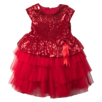Παιδικό φόρεμα αμπιγέ για κορίτσια Giana κόκκινο παρανυφάκι γάμο βάφτιση καλό παγιέτες τούλι ετών online (1)