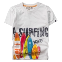 Παιδική μπλούζα New College για αγόρια Surfing άσπρο 
