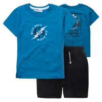 Παιδικό σετ ΝΕΚ για αγόρια Wild one μπλε καλοκαιρινά σετάκια μακό αγορίστικα με βερμούδα κοντομάνικο ετών online (1)