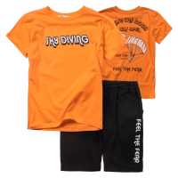Παιδικό σετ ΝΕΚ για αγόρια Sky Diving πορτοκαλί καλοκαιρινά σετάκια μακό αγορίστικα με βερμούδα κοντομάνικο ετών online (4)