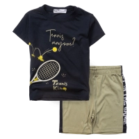 Παιδικό σετ ΝΕΚ για αγόρια Tennis μπλε καλοκαιρινά σετάκια μακό αγορίστικα με βερμούδα κοντομάνικο ετών online (1)