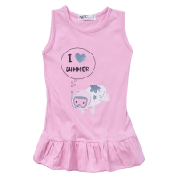 Βρεφικό φόρεμα ΝΕΚ για κορίτσια Love Summer ροζ καλοκαιρινά κοριτσίστικα φορέματα μακό οικονομικά μηνών online (1)