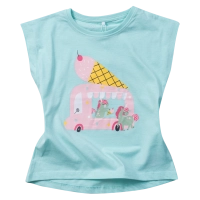 Παιδική μπλούζα Name it για κορίτσια Unicream σιέλ 