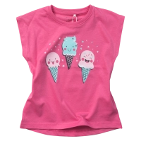 Παιδική μπλούζα Name it για κορίτσια Ice cream φούξια σχολείο καθημερινό κοντή μακό βαμβακερό ετών crop online (1)