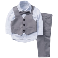 Βρεφικό σετ με γιλέκο για αγόρια Calabria γκρι κοστουμι κοστουμάκια παραγαμπράκια βαφτιστικά