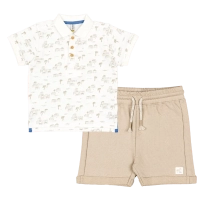 Βρεφική μπλούζα losan για αγόρια Island άσπρο πόλο καθημερινό βόλτα βαμβακερό καλοκαιρινό μηνών polo online  (2) | Βρεφική βερμούδα Losan για αγόρια pal μπεζ καθημερινό καλοκαιρινό σορτς μηνών online (4) 