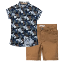 Παιδικό πουκάμισο New College για αγόρια Army mao μαο γιακάς μοντέρνα καλοκαιρινά κοντομάνικα ετών online (1) | Παιδική βερμούδα AKO για αγόρια summer breeze καφέ υφασμάτινες βερμούδες αγορίστικες παιδικές καπαρντίνα ετών 