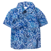 Παιδικό πουκάμισο Serafino για αγόρια Jungle μπλέ βαμβακερό καλοκαιρινό βόλτα ετών casual online (1)