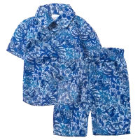 Παιδικό πουκάμισο Serafino για αγόρια Jungle μπλέ βαμβακερό καλοκαιρινό βόλτα ετών casual online (1) | Παιδική βερμούδα Serafino για αγόρια Jungle μπλε βόλτα εμπιμέ καλοκαιρινή ετών casual online (1) 
