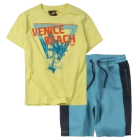 Παιδική μπλούζα Losan για αγόρια Venice κίτρινο αγορίστικες κοντομάνικες καλοκαιρινές μπλούζες tshirt ετών | Παιδική βερμούδα Losan για αγόρια future τυρκουάζ αγορίστικες καλοκαιρινές αθλητικές μοντέρνες βερμούδες ετών 