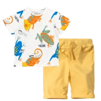 Παιδική μπλούζα Losan για αγόρια Frogies άσπρο καθημερινή καλοκαιρινό σχολείο μακό ετών online (2) | Παιδική βερμούδα Losan για αγόρια porto κίτρινο καλοκαιρινές αγορίστικες βερμούδες ελληνικές υφασμάτινες 