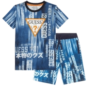 Παιδική μπλούζα Guess για αγόρια Bluz μπλε επώνυμα αγόριστικα μπλουζάκια μοντέρνα ετών online (3) | Παιδική βερμούδα Guess για αγόρια Bios μπλε επώνυμη μακό βαμβακερή σχολείο καθημερινή ετών online (2) 