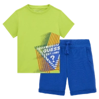 Παιδική μπλούζα Guess για αγόρια Est λαχανί επώνυμη καλοκαιρινή βαμβακερή καθημερινή άνετη ετών online (4) | Παιδική βερμούδα Guess για αγόρια Lucky μπλε  8-18 καλοκαιρινή μακό επώνυμη αθλητική ετών online (2) 