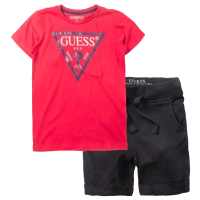 Παιδική μπλούζα Guess για αγόρια Gkof κόκκινο καθημερινές μακό επώνυμες ετών online (1) | Παιδική βερμούδα Guess για αγόρια Animation μαύρο καλοκαιρινές επώνυμες καθημερινές μονόχρωμες online (2) 