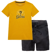 Παιδική μπλούζα Guess για αγόρια Batminton μουσταρδί καλοκαιρινή μακό βαμβακερή επώνυμη δώρο ετών online (2) | Παιδική βερμούδα Guess για αγόρια Animation μαύρο καλοκαιρινές επώνυμες καθημερινές μονόχρωμες online (2) 