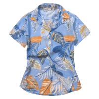 Παιδικό πουκάμισο New College για αγόρια Curacao γαλάζιο φλοράλ  γιακάς μοντέρνα καλοκαιρινά κοντομάνικα ετών online (1)